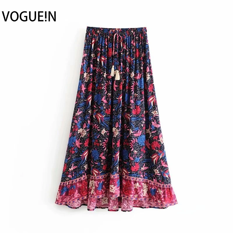 VOGUEIN New Womens Boho Beach Ethnic Phoenix Floral Print Elastic Waist A-Line Maxi Skirt Wholesale
VOGUEIN New Womens Boho Beach Ethnic Phoenix Floral Print Elastic Waist A-Line Maxi Skirt Wholesale