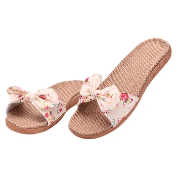 Women Indoor Slippers Bow Knot Breathable Flax Summer Flat Shoes Woman Home Slides Slip On Ladies Bedroom House Floor Slippers
Women Indoor Slippers Bow Knot Breathable Flax Summer Flat Shoes Woman Home Slides Slip On Ladies Bedroom House Floor Slippers