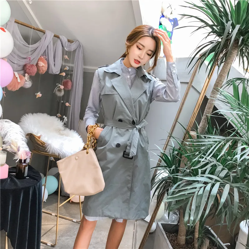 Autumn 2 Piece Set Women Long Sleeve Dress + Sleeveless Double -Breasted Notched Trench Suit Fashion Clothing Two Piece Outfits
Autumn 2 Piece Set Women Long Sleeve Dress + Sleeveless Double -Breasted Notched Trench Suit Fashion Clothing Two Piece Outfits