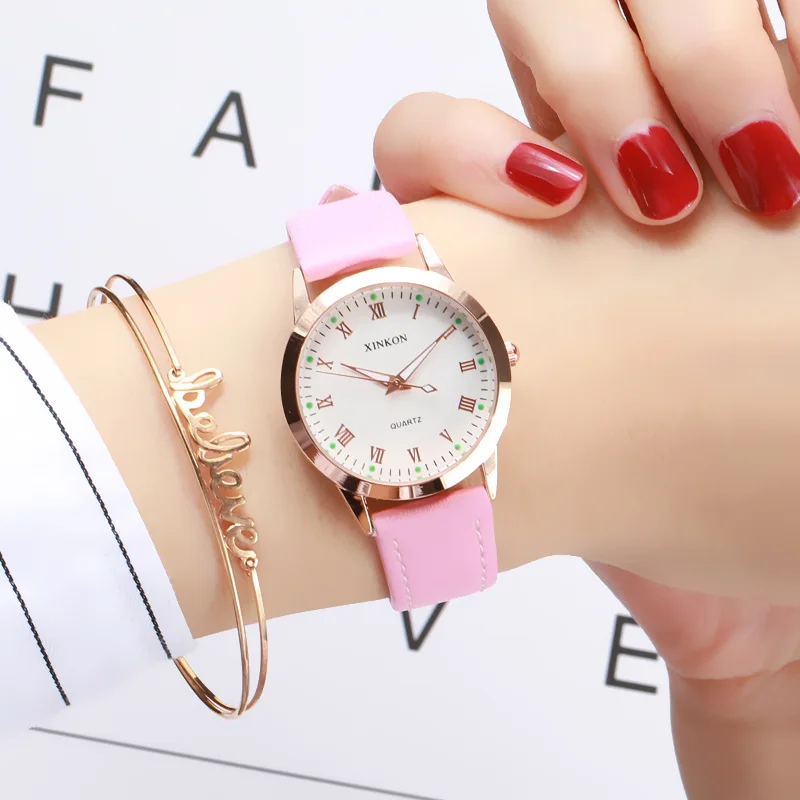 Simple Gold Women Leather Watches Elegant Small Bracelet Female Clock 2019 Fashion Brand Roman Dial Retro Ladies Wristwatches 7 HTB1zDUDLhYaK1RjSZFnq6y80pXaA