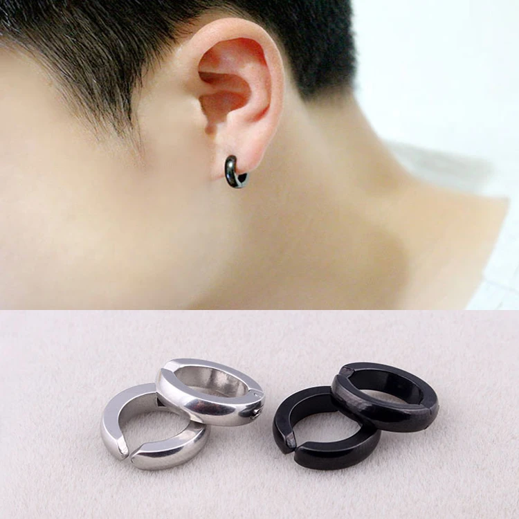 Hot Sale Fashion Cool Men Non-Piercing Hoop Earrings Silver Black Stainless Steel Round Fake Small Hoop Huggie Earrings Jewelry
Hot Sale Fashion Cool Men Non-Piercing Hoop Earrings Silver Black Stainless Steel Round Fake Small Hoop Huggie Earrings Jewelry
