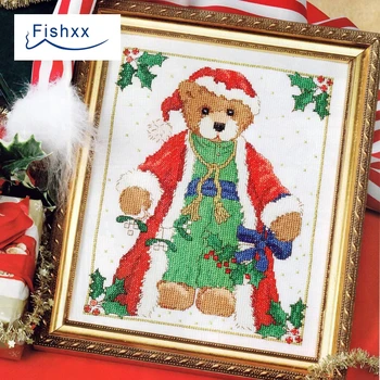 European magazine Fishxx Cross Stitch Kit Crazy106-1 Christmas gift bear cartoon children bedroom painting