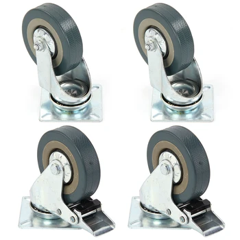 Set of Heavy Duty 75x21mm Rubber Swivel Castor Wheels Trolley Caster Brake 50KG 2 With brake + 2 Without Brake Universal Wheel
Set of Heavy Duty 75x21mm Rubber Swivel Castor Wheels Trolley Caster Brake 50KG 2 With brake + 2 Without Brake Universal Wheel