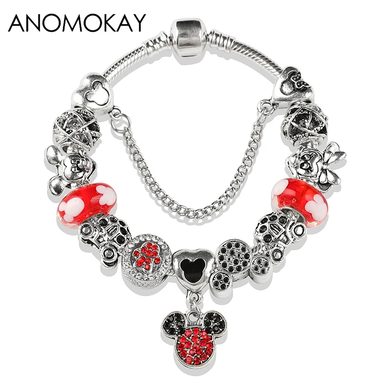 New Arrival Mickey Minnie Crystal Charm Pan Bracelet Red Murano Glass Diy Beaded Bracelet Bangle Jewelry for Women Boy Girl
New Arrival Mickey Minnie Crystal Charm Pan Bracelet Red Murano Glass Diy Beaded Bracelet Bangle Jewelry for Women Boy Girl