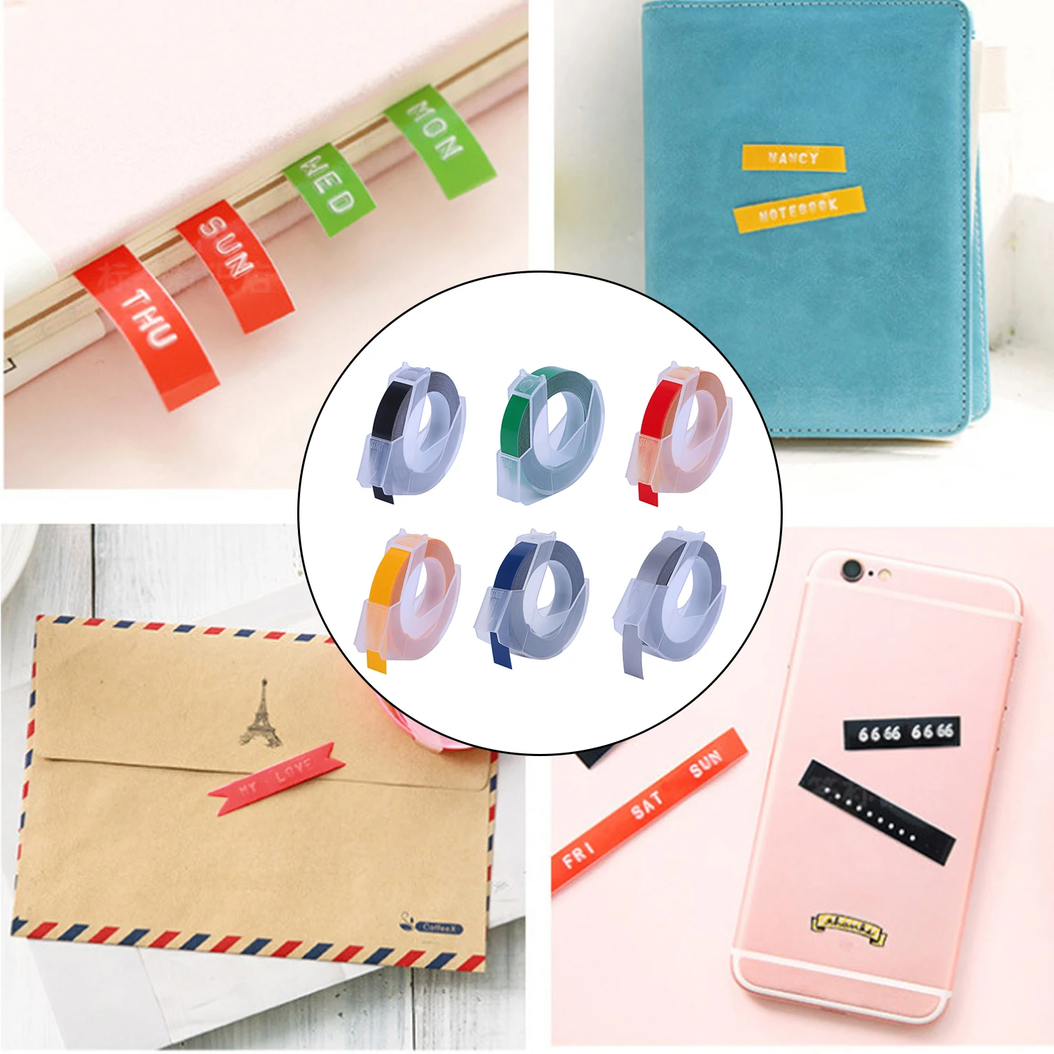 6 Rolls Replacement 3D Embossing Labels Tape for Dymo Embossing Label Maker DIY Manual Label Printer 9mm
6 Rolls Replacement 3D Embossing Labels Tape for Dymo Embossing Label Maker DIY Manual Label Printer 9mm