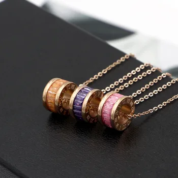 Bilincolor stainless steel rose gold fashion pink circle column cubic zirconia pendant necklace for women
Bilincolor stainless steel rose gold fashion pink circle column cubic zirconia pendant necklace for women