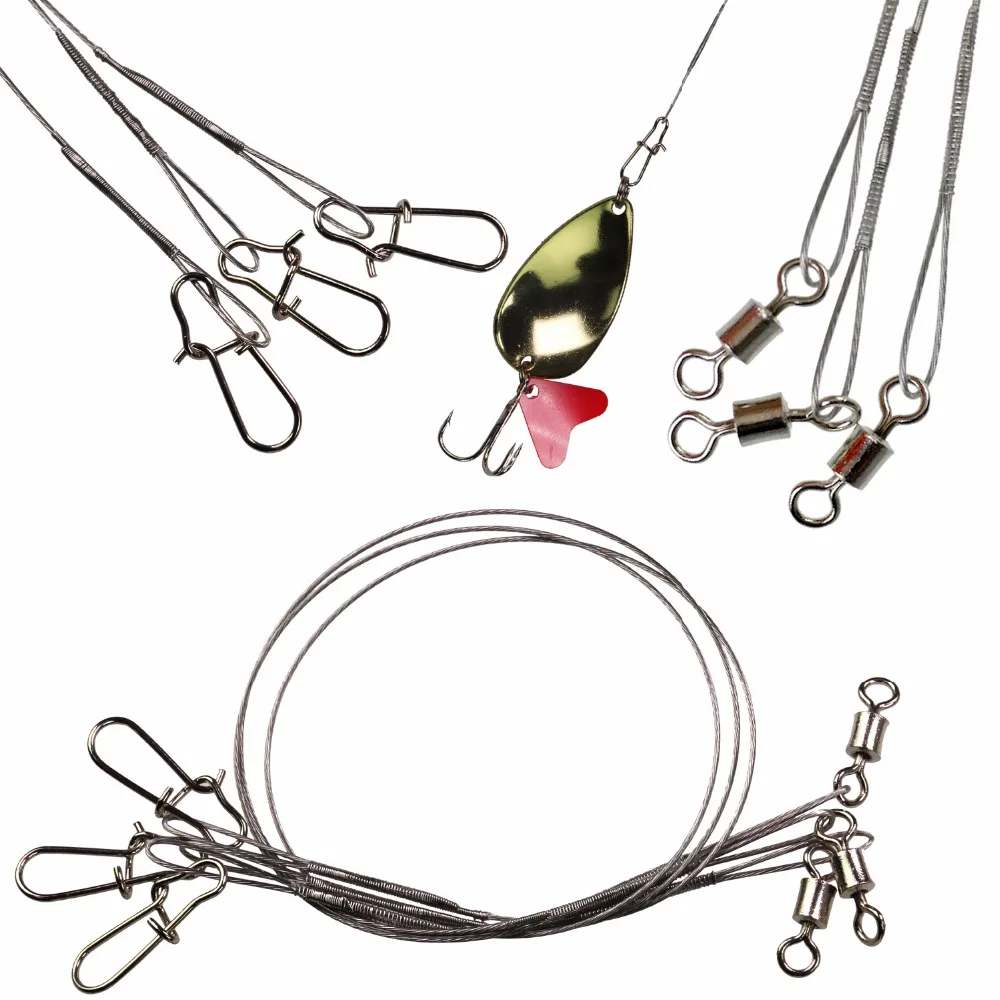 17lb-35lb Fishing Line Steel Wire Leader With Swivels Snap Fishing Accessories Anti-bait Carp Fishing Wire Rig Leadcore Leash
17lb-35lb Fishing Line Steel Wire Leader With Swivels Snap Fishing Accessories Anti-bait Carp Fishing Wire Rig Leadcore Leash
