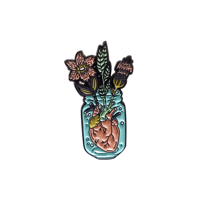 Anatomical heart enamel pin romantic heart and flowers brooch weird Goth art badge experiment accessory
Anatomical heart enamel pin romantic heart and flowers brooch weird Goth art badge experiment accessory