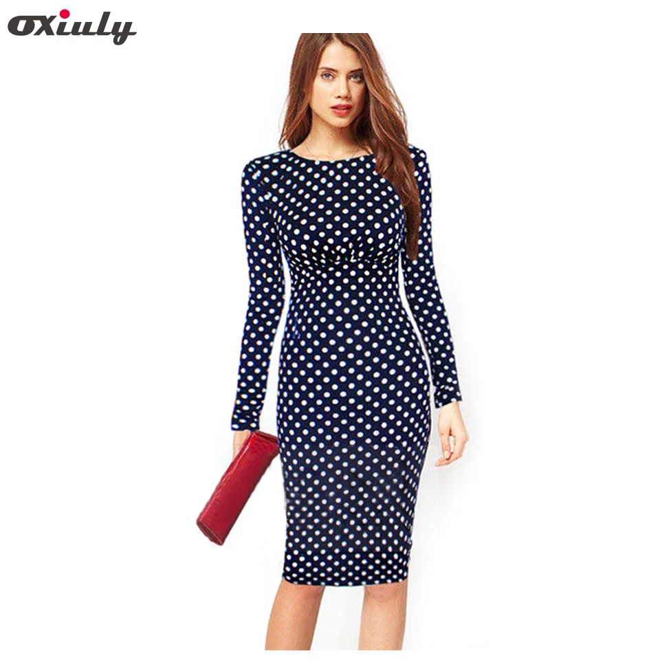 Oxiuly Dropshipping New Women Autumn Winter Fashion Dot Print Long Sleeve Work Knee-Length Stretchy Pencil Casual Dresses
Oxiuly Dropshipping New Women Autumn Winter Fashion Dot Print Long Sleeve Work Knee-Length Stretchy Pencil Casual Dresses