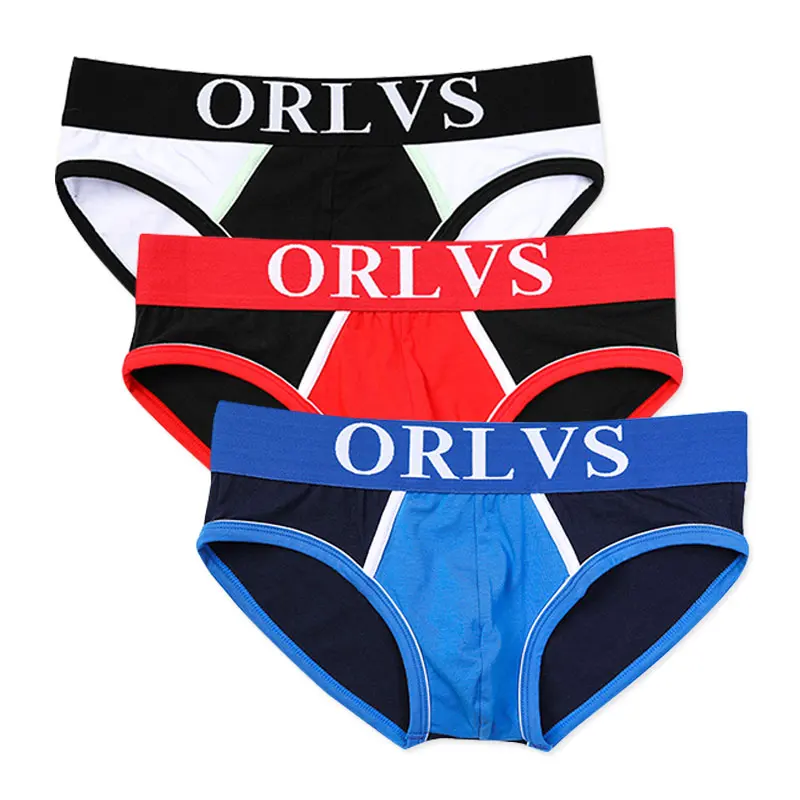 Фото ORLVS 3 шт Нижнее белье Мужские трусы мужское хлопковое нижнее - купить
