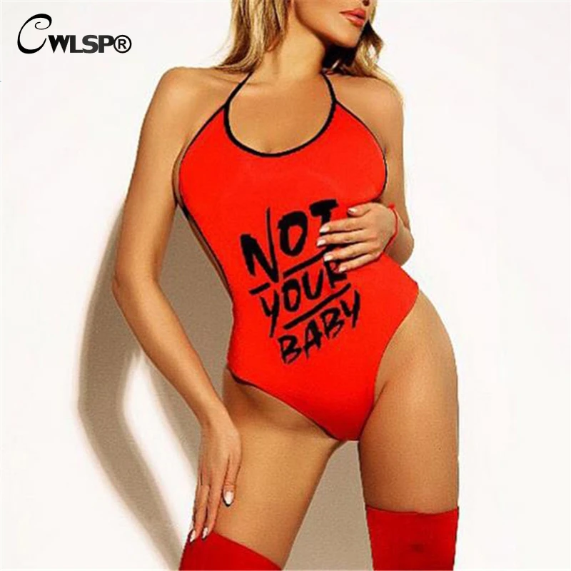 CWLSP Backless Printed Letter Women Red bodysuit 2018 new Sexy Halter bodysuits Summer Skinny Jumpsuits body feminino QZ2524
CWLSP Backless Printed Letter Women Red bodysuit 2018 new Sexy Halter bodysuits Summer Skinny Jumpsuits body feminino QZ2524