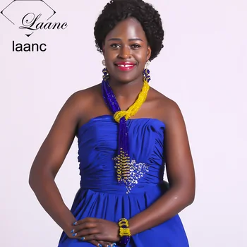 Laanc Nigerian Wedding African Beads Jewelry Set Crystal Royal Blue and Yellow Jewellery Necklace Earrings Bracelet Set AL400
Laanc Nigerian Wedding African Beads Jewelry Set Crystal Royal Blue and Yellow Jewellery Necklace Earrings Bracelet Set AL400