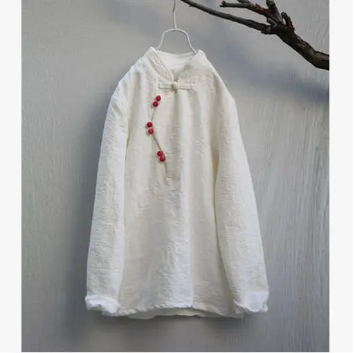 New Women 's cotton hemp Art Retro Chinese - style stand collar button loose Jacquard shirt S527
New Women 's cotton hemp Art Retro Chinese - style stand collar button loose Jacquard shirt S527