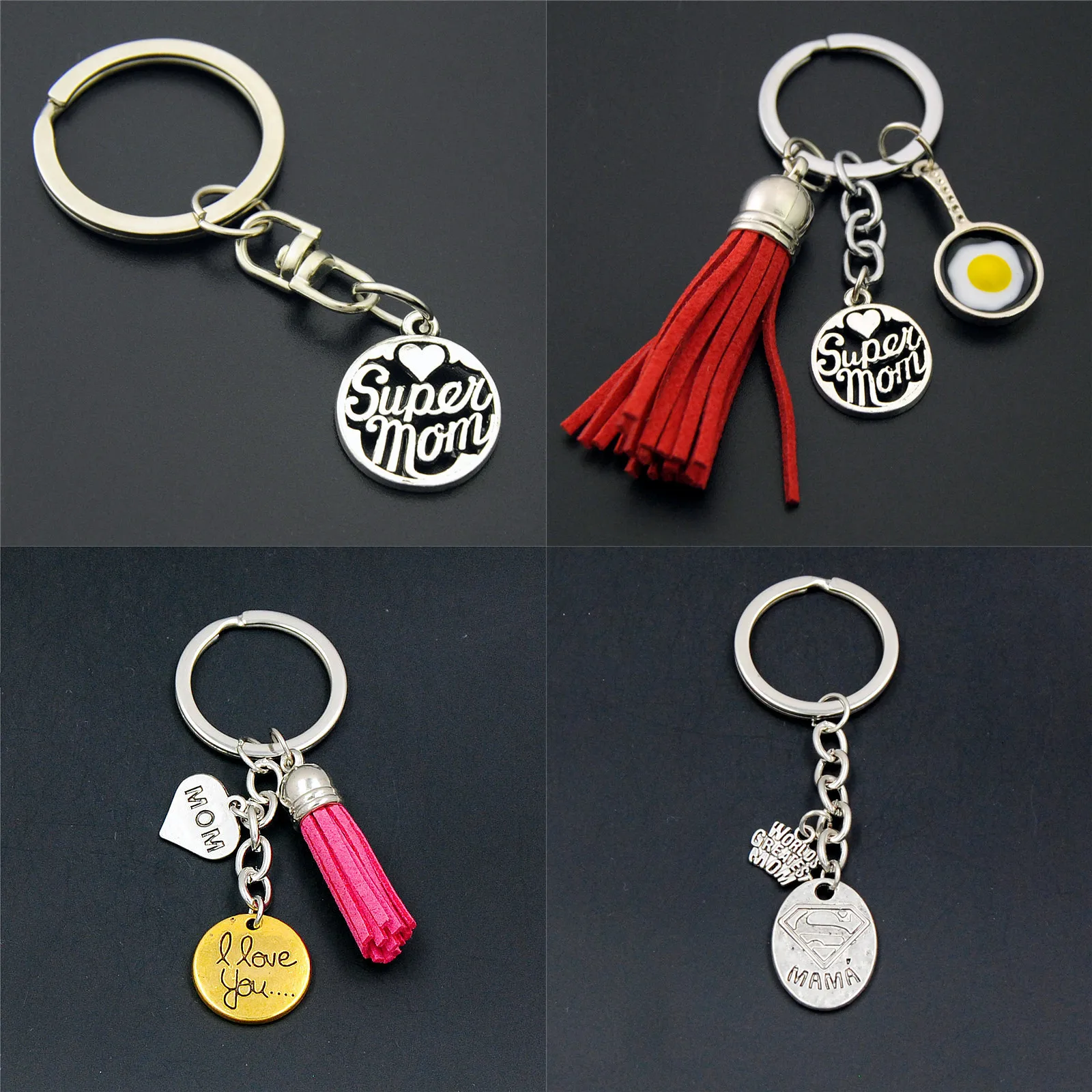 1pc Super Mom Charms Keychains With Tassel L Love You Mom Keyring Mother's Day Gift Jewelry
1pc Super Mom Charms Keychains With Tassel L Love You Mom Keyring Mother's Day Gift Jewelry
