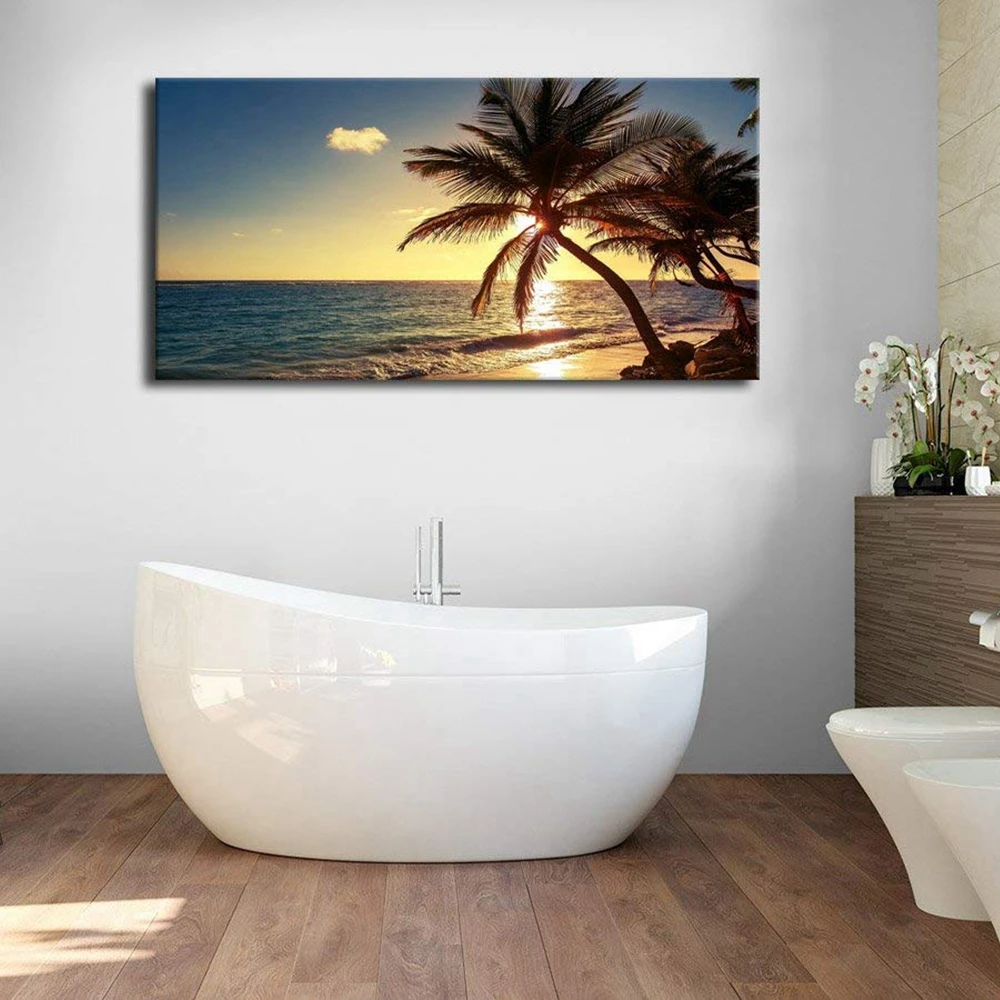 Sea Panoramic Wall Art Susnet Beach Coconut Tree Seascape Painting Canvas Print Artwork Nature Picture for Hallway Wall Decor
Sea Panoramic Wall Art Susnet Beach Coconut Tree Seascape Painting Canvas Print Artwork Nature Picture for Hallway Wall Decor