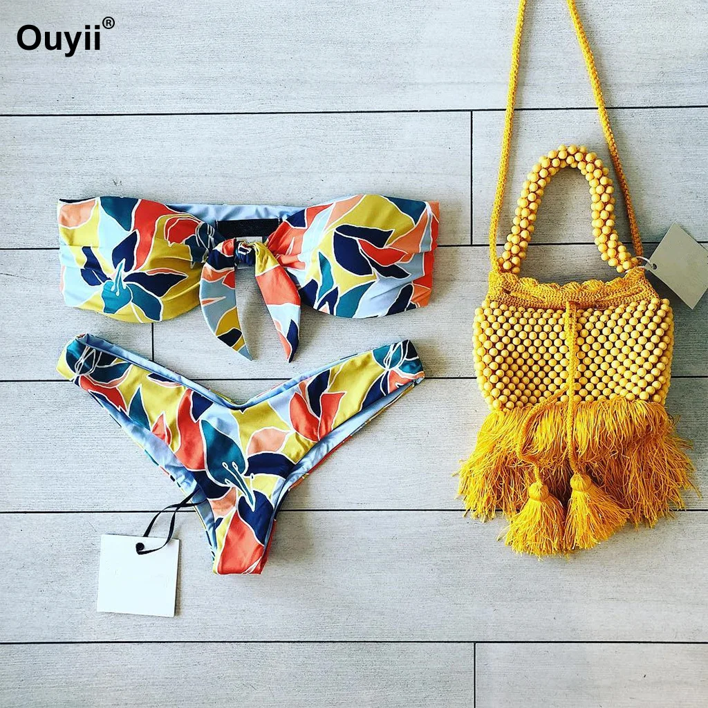 2019 Ladies New Bikini Fresh Knotted Split Backless Stretch Swimsuit Beach Print two-piece Bikini Swimsuit
2019 Ladies New Bikini Fresh Knotted Split Backless Stretch Swimsuit Beach Print two-piece Bikini Swimsuit