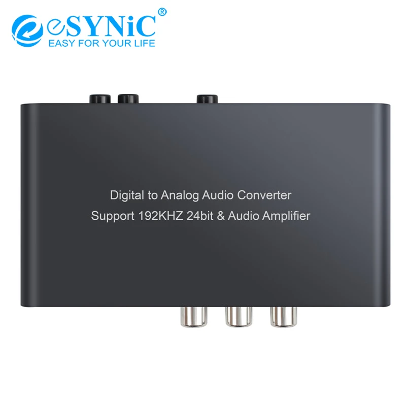 eSYNiC 192kHz DAC Converter With IR Remote Control Coaxial / Toslink / Optical To Analog L/R Audio Converter RCA 3.5mm Adapter
eSYNiC 192kHz DAC Converter With IR Remote Control Coaxial / Toslink / Optical To Analog L/R Audio Converter RCA 3.5mm Adapter