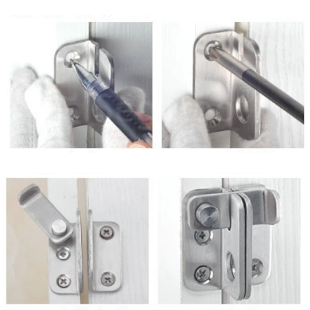 Slide Bolt Latch Gate Latches Safety Door Lock 40x45mm Stainless Steel Brushed Finish with Padlock Hole