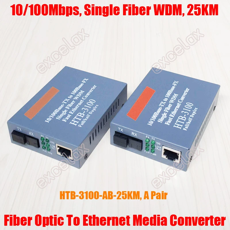 1 Pair 25KM 10/100Mbps Base-TX to FX Single Mode WDM Fiber Optic Ethernet Media Converter SC to RJ45 Port Transmitter & Receiver
1 Pair 25KM 10/100Mbps Base-TX to FX Single Mode WDM Fiber Optic Ethernet Media Converter SC to RJ45 Port Transmitter & Receiver