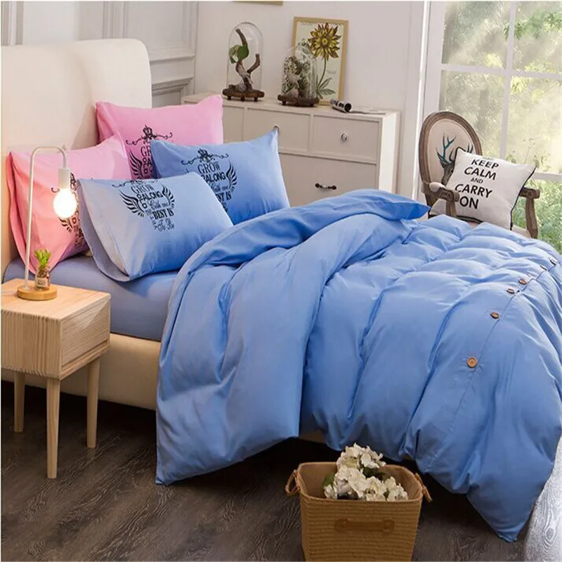 Bedding set Queen size Single Double Nordicas pure color Blue Pink Oringe Roupas de cama Button Duvet cover Fastener XHS0042
Bedding set Queen size Single Double Nordicas pure color Blue Pink Oringe Roupas de cama Button Duvet cover Fastener XHS0042
