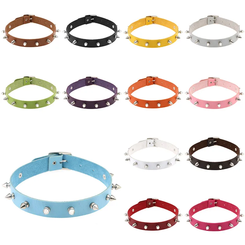 2016 Kawaii Punk Lady Women Gothic PU Leather Choker Necklaces Harajuku Chain Spike Rivet Buckle Collar Cosplay Bar Necklace
2016 Kawaii Punk Lady Women Gothic PU Leather Choker Necklaces Harajuku Chain Spike Rivet Buckle Collar Cosplay Bar Necklace