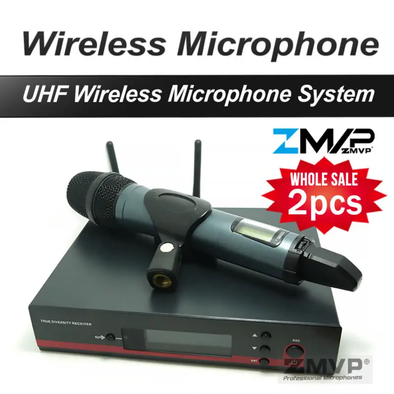 Профессиональный беспроводной микрофон UHF 2 шт./лот высокое качество с ручным