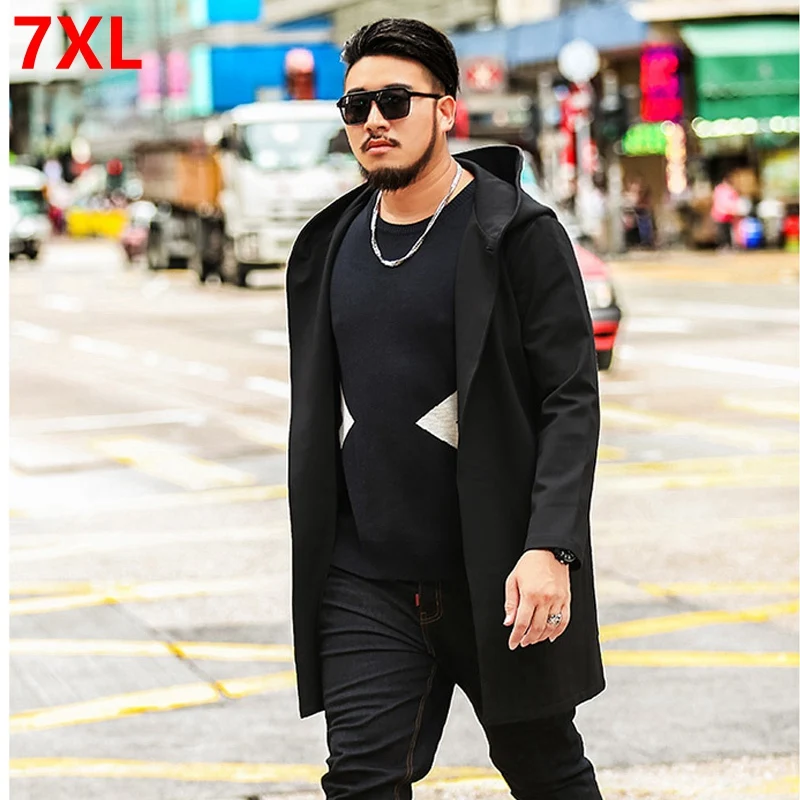 Big size long section of the spring large size windbreaker men jacket long section Trench Korean version of the hooded coat
Big size long section of the spring large size windbreaker men jacket long section Trench Korean version of the hooded coat