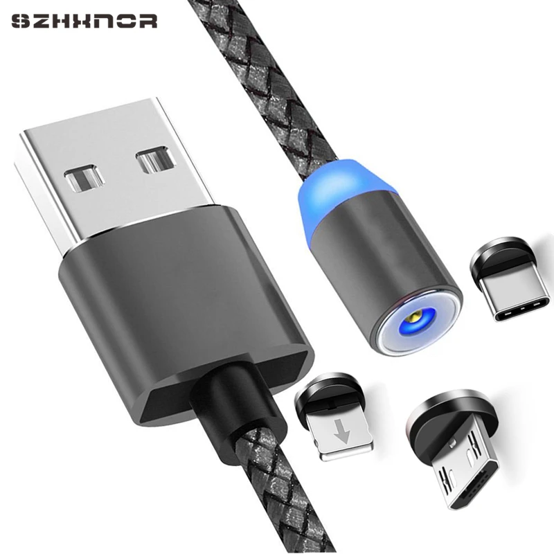 Магнитный кабель для IPHONE 5 6 7 Micro USB/Type C зарядное устройство адаптер XIAOMI SAMSUNG