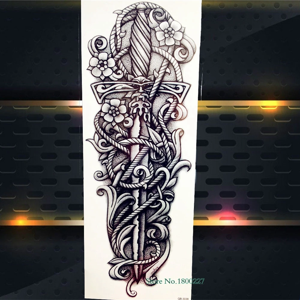 Holy War Warrior Sword Armband Temporary Tattoo Stickers For Men Body Arm Sleeve Full Shoulder Water Transfer Fake Tattoo PQB038
Holy War Warrior Sword Armband Temporary Tattoo Stickers For Men Body Arm Sleeve Full Shoulder Water Transfer Fake Tattoo PQB038