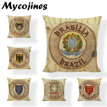 Retro Pillow Case Brazil French German Ireland Italian London Puerto and Spain Coat Of Arms 17In Shabby Chic Wood Cushion Cover
Retro Pillow Case Brazil French German Ireland Italian London Puerto and Spain Coat Of Arms 17In Shabby Chic Wood Cushion Cover