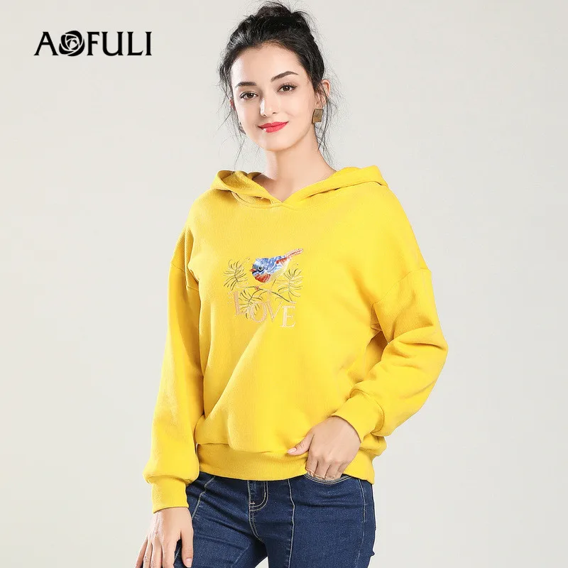 AOFULI L- 4XL 5XL Plus size Women Hooded Sweatshirt 2018 Lady Long sleeve embroidery Cotton Hoodies Casual Tops
AOFULI L- 4XL 5XL Plus size Women Hooded Sweatshirt 2018 Lady Long sleeve embroidery Cotton Hoodies Casual Tops