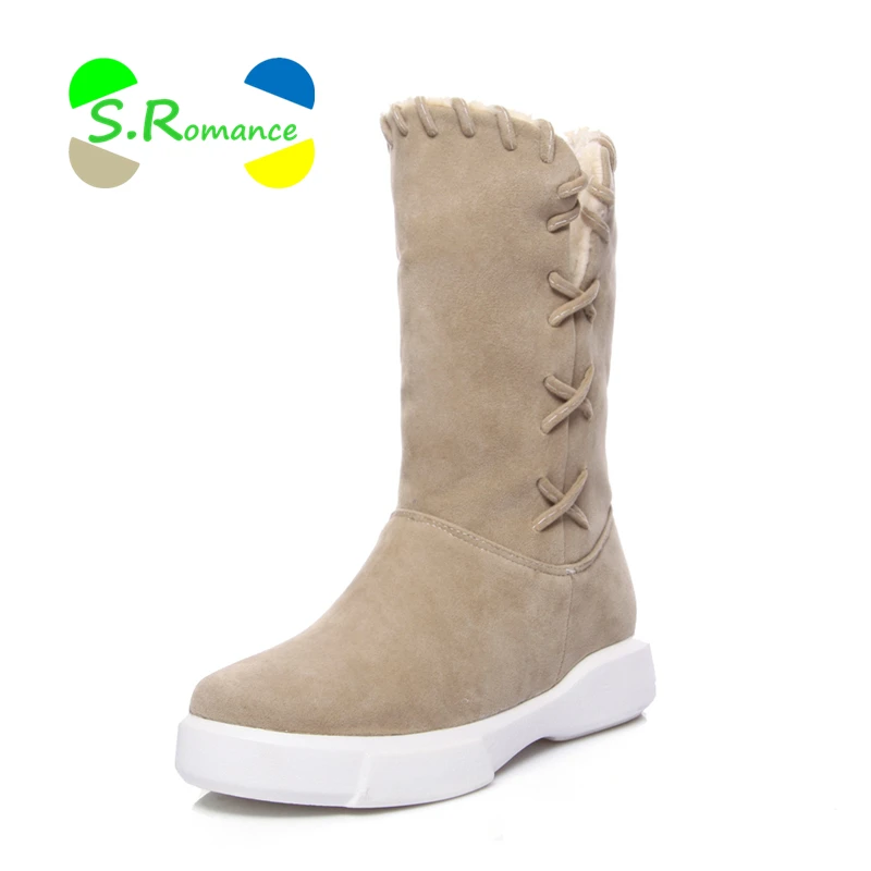 S.Romance Women Snow Boots Woman Winter Shoes Mid Calf Warm Plush Lining Sewing High Quality 2018 New Rubber Sole 34-43 SB245 
S.Romance Women Snow Boots Woman Winter Shoes Mid Calf Warm Plush Lining Sewing High Quality 2018 New Rubber Sole 34-43 SB245