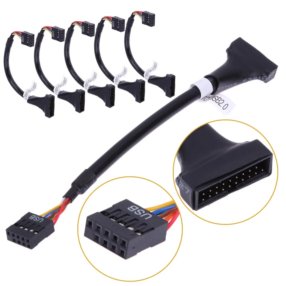 5 шт./компл. USB 3 0 20 Pin штекер к 2 9 Материнская плата женский кабель адаптер и