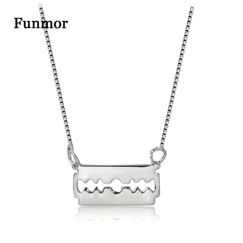Funmor Shaving Blade Shape Necklace 925 Sterling Silver Jewelry Women Men Routine Daily Decoration Accessories Ornaments Gifts
Funmor Shaving Blade Shape Necklace 925 Sterling Silver Jewelry Women Men Routine Daily Decoration Accessories Ornaments Gifts