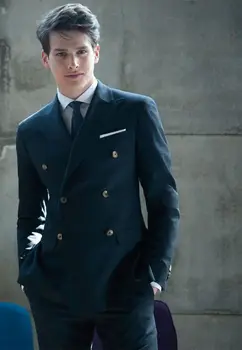 Italian Style Double Breasted Groom Tuxedos Navy Blue 2 Pieces Mens Wedding Prom Party Suits Custom Made blazer masculino 2016
Italian Style Double Breasted Groom Tuxedos Navy Blue 2 Pieces Mens Wedding Prom Party Suits Custom Made blazer masculino 2016