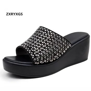 New Rhinestone Shoes Woman Summer Fashion Slippers Genuine Leather Sandals Platform Wedge Sandals Women Shoes High Heel Sandals
New Rhinestone Shoes Woman Summer Fashion Slippers Genuine Leather Sandals Platform Wedge Sandals Women Shoes High Heel Sandals