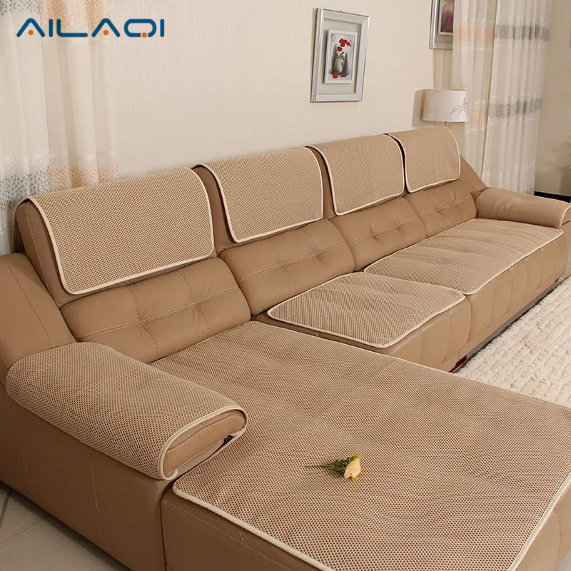 Image AILAQI High Quality Leather Sofa Cushion Sofa Cover Summer  Chair Seat Couch Cover Plaid Sofa Slipcover Dustproof Sofa Cover