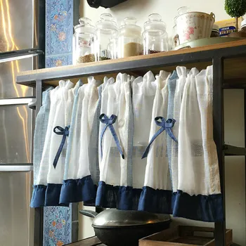 American Country Linen Yarn Half Curtain Blue Bow Coffee Curtain Door Curtain Dust Curtain Home Decoration Dropshipping
American Country Linen Yarn Half Curtain Blue Bow Coffee Curtain Door Curtain Dust Curtain Home Decoration Dropshipping