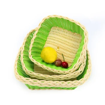 1set Rectangle Imitation Rattan Bread Food Serving Restaurant Diplay Storage Baskets For Fruit Organizer
1set Rectangle Imitation Rattan Bread Food Serving Restaurant Diplay Storage Baskets For Fruit Organizer