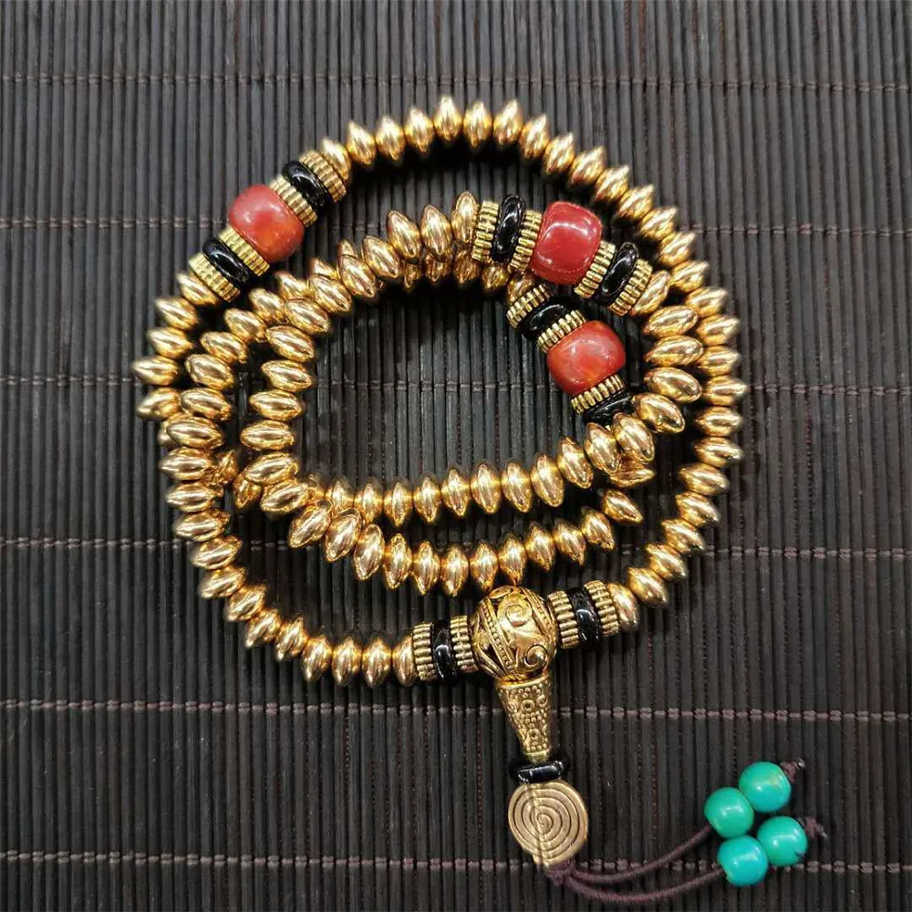 Dropship Retro Nepal Copper Beads 108 Pure Brass Bracelet Tibetan 7mm Buddha Beads Prayer Rosary 108 Mala Fashion Men Jewelry
Dropship Retro Nepal Copper Beads 108 Pure Brass Bracelet Tibetan 7mm Buddha Beads Prayer Rosary 108 Mala Fashion Men Jewelry