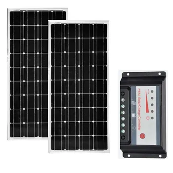 

Solar Panel 100w 12V 2pcs Photovaltic Panels 200w Solar Charger Controller 12V/24v 20A RV Motorhome Marine Yacht Boat Caravan