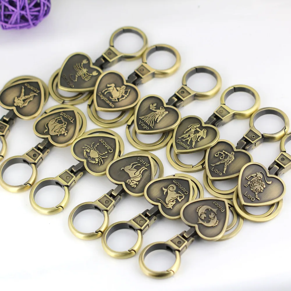 Retro Style Bronze Twelve Constellations Keychain Creative Fashion Romantic Love Gift Keyring Key Chain Ring Keyfob
Retro Style Bronze Twelve Constellations Keychain Creative Fashion Romantic Love Gift Keyring Key Chain Ring Keyfob