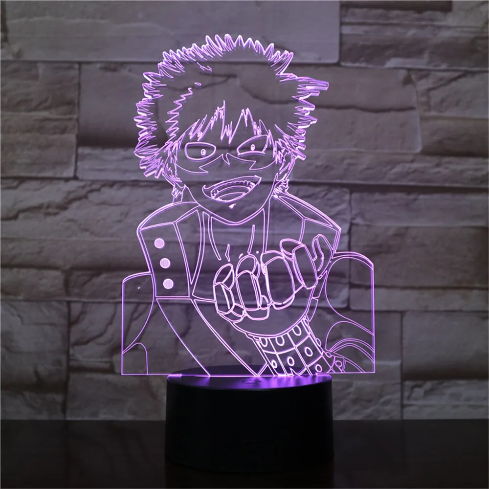 Аниме Светодиодные ночные светильники Lamparas My Hero моя геройская Академия 3D фигурка