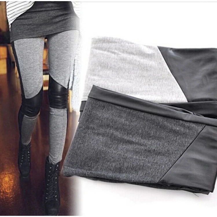 2020 hot sale Brand Fashion Leggings Women Knee faux leather patchwork Leggings Elastic Fitness Workout Pants
2020 hot sale Brand Fashion Leggings Women Knee faux leather patchwork Leggings Elastic Fitness Workout Pants