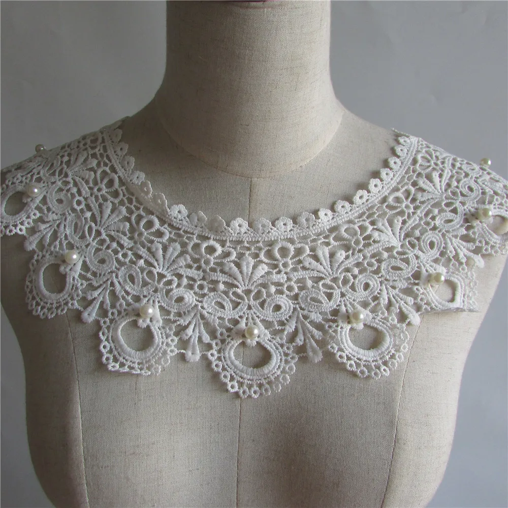 white pearl Embroidered Lace Collar Neckline Venise Applique Embroidery Sewing on Patches Sewing Fabric Accessories YL96
white pearl Embroidered Lace Collar Neckline Venise Applique Embroidery Sewing on Patches Sewing Fabric Accessories YL96