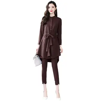 2 Pieces Set Spring Autumn Fashion Women Set 2019 Female Slim Waist Single Breasted Shirt Coat And Wide Leg Pants Solid Set J209
2 Pieces Set Spring Autumn Fashion Women Set 2019 Female Slim Waist Single Breasted Shirt Coat And Wide Leg Pants Solid Set J209