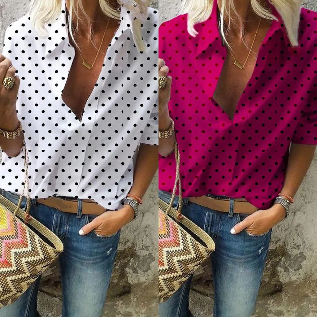 feitong blouses woman 2019 Loose Casual Dot Blouse Long Sleeve Polka Dot Shirt Tops Beach Or OL Ladies' Top Plus Size7#3
feitong blouses woman 2019 Loose Casual Dot Blouse Long Sleeve Polka Dot Shirt Tops Beach Or OL Ladies' Top Plus Size7#3