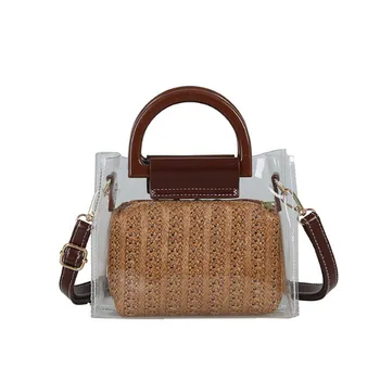 Transparent Straw Bucket Shoulder Bags Fashion Women Weave Feather Waterproof Bucket Hobos Crossbody Shoulder Bag Sac#750
Transparent Straw Bucket Shoulder Bags Fashion Women Weave Feather Waterproof Bucket Hobos Crossbody Shoulder Bag Sac#750