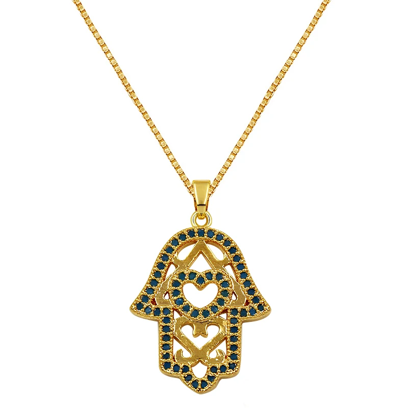 WEIMANJINGDIAN New Arrival Blue Cubic Zirconia Pave CZ Zircon Hamsa Hand Pendant Necklace for Women or Party
WEIMANJINGDIAN New Arrival Blue Cubic Zirconia Pave CZ Zircon Hamsa Hand Pendant Necklace for Women or Party