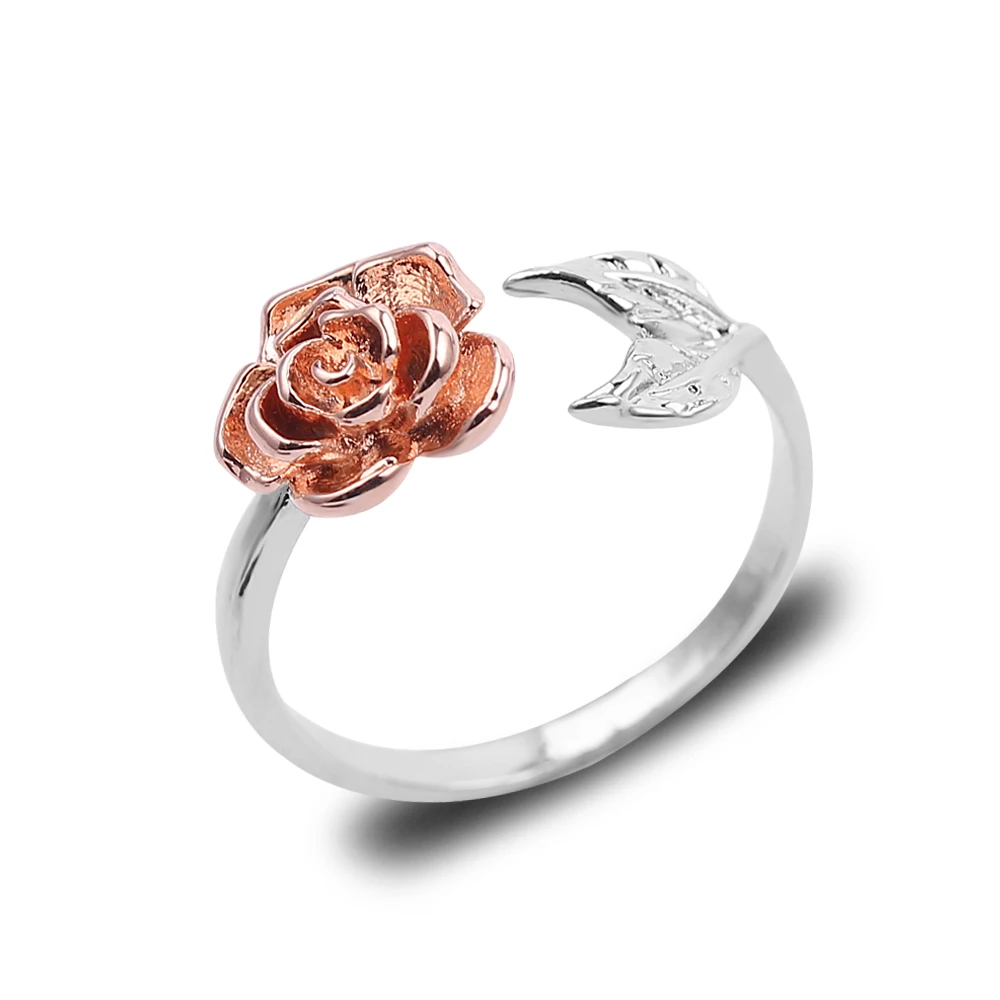 Creative Rings Adjustable Rose Flower Silver Color Opening Finger Rings For Women Valentine's Day Gift Drop Shipping
Creative Rings Adjustable Rose Flower Silver Color Opening Finger Rings For Women Valentine's Day Gift Drop Shipping